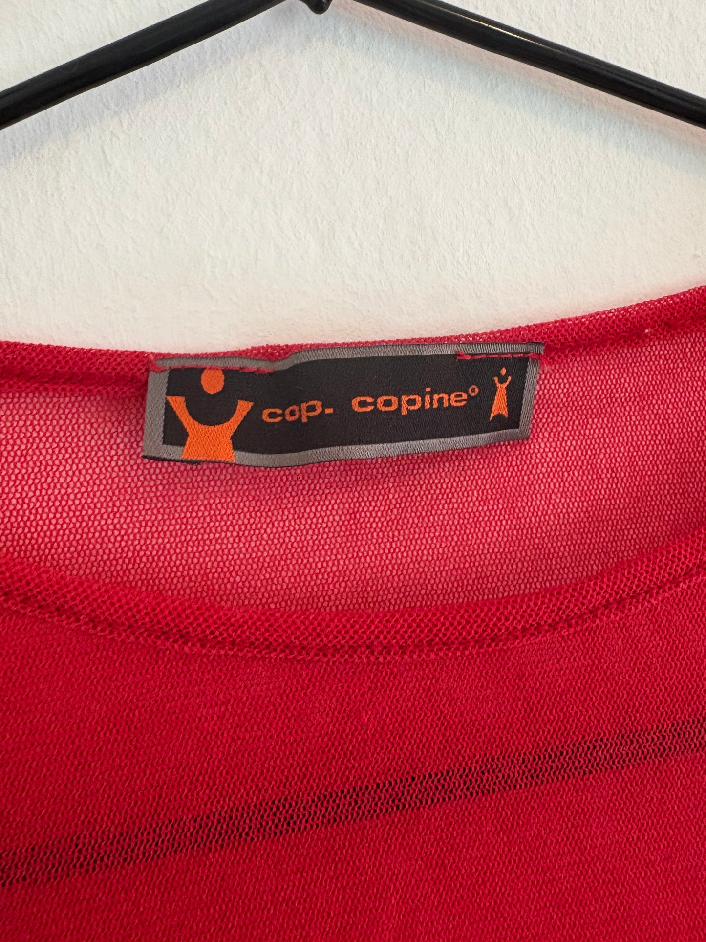 Cop Copine Perfect Red Mesh Long Sleeve Y2K Top