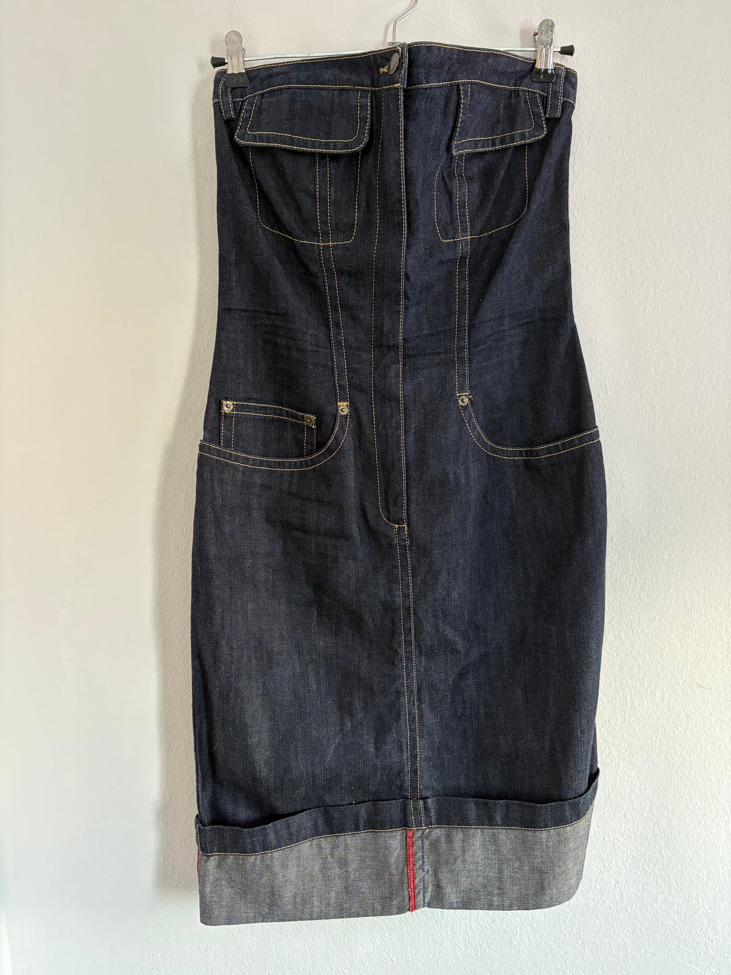 Plein Sud Jeans Denim Bustier Strapless Dress