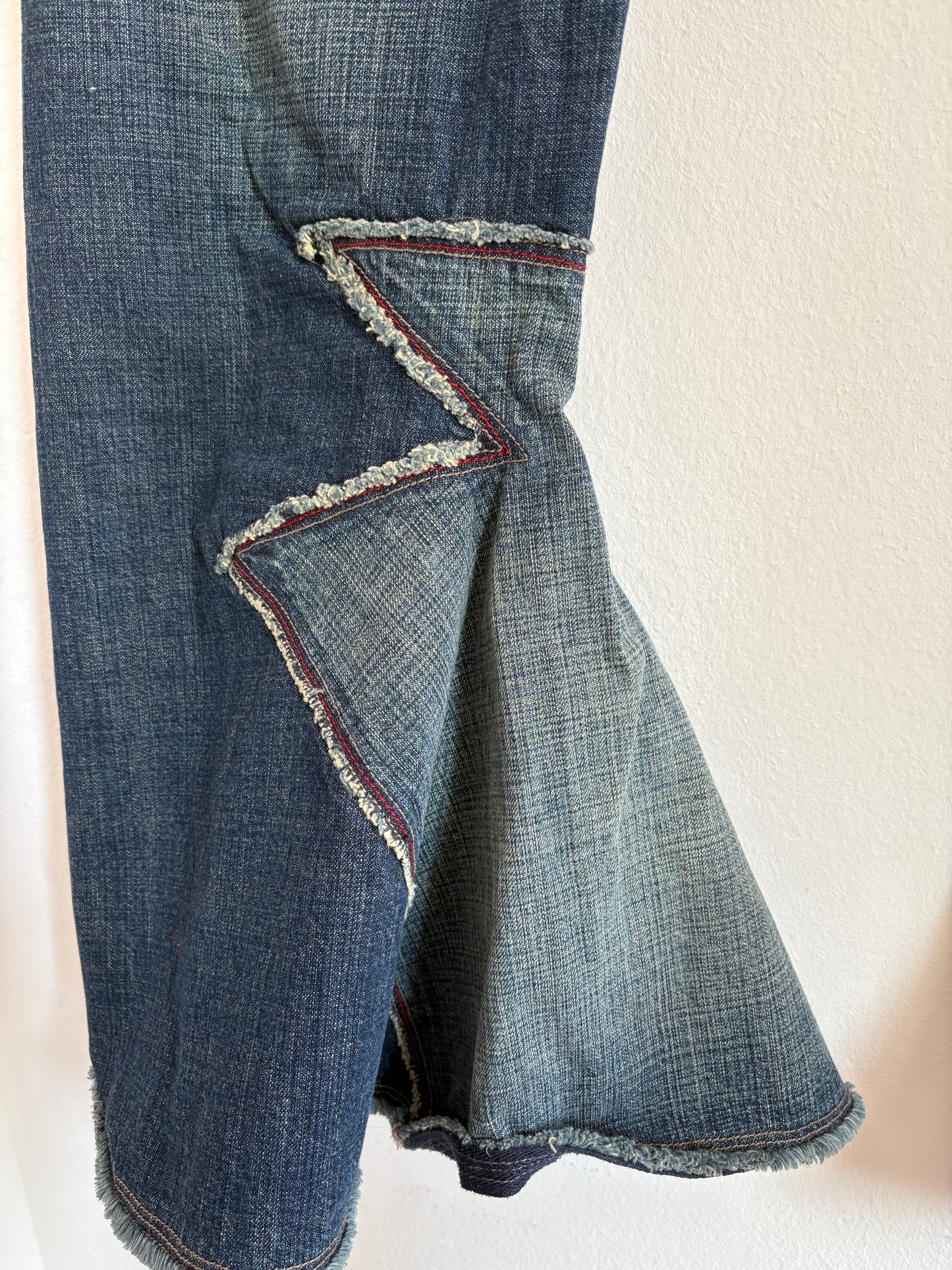 Rare Marithé + Francois Girbaud Star Flare Jeans with Lace Up Detail
