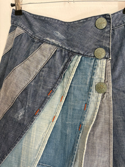 Michiko Koshino Rare y2k Denim Layered Skirt