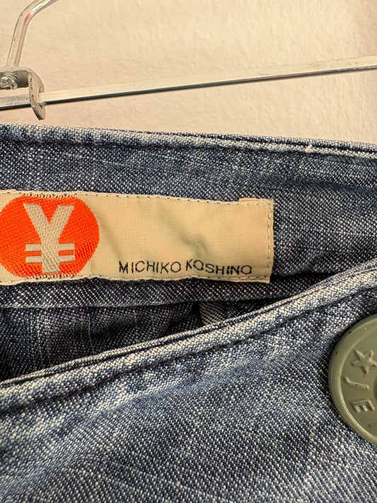 Michiko Koshino Rare y2k Denim Layered Skirt