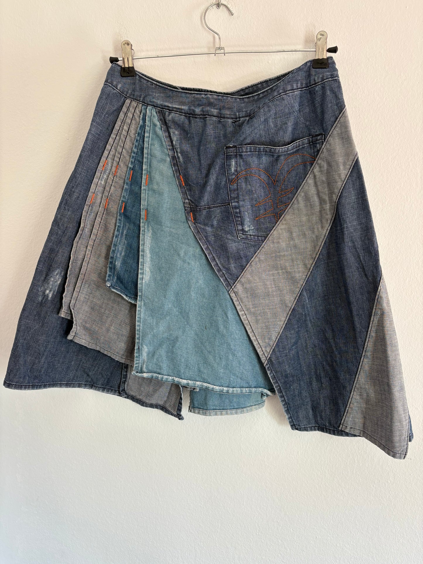 Michiko Koshino Rare y2k Denim Layered Skirt