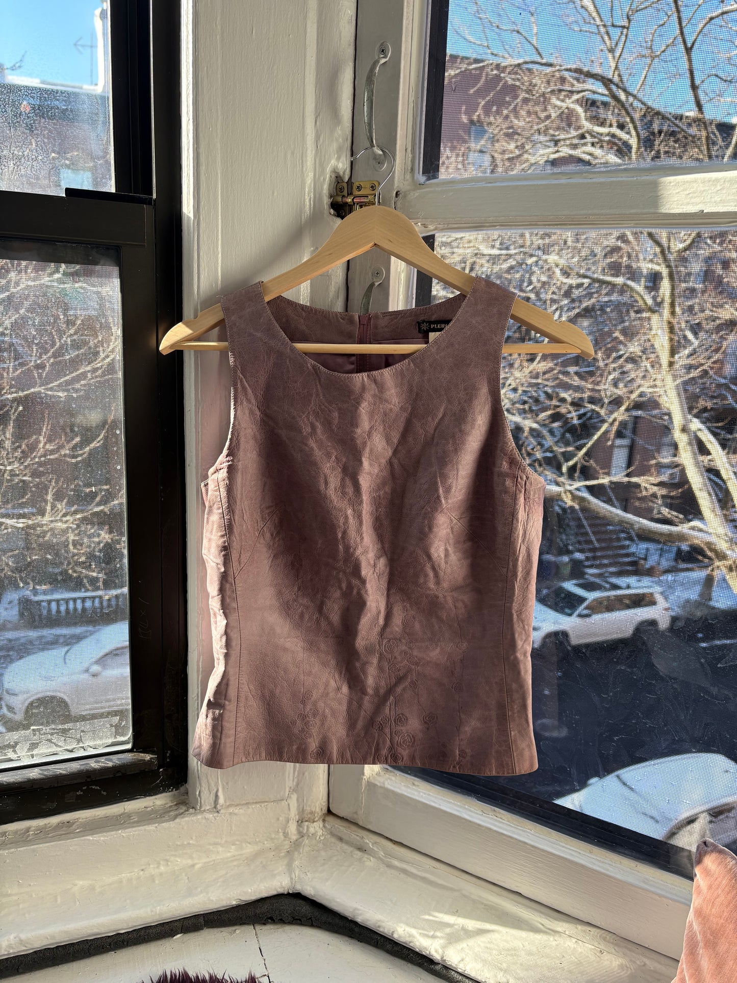Vintage Plein Sud Lavender Leather Top