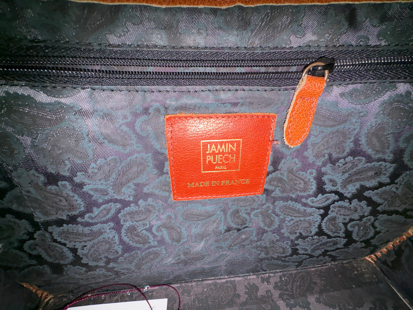 Vintage Jamin Puech Paris Calf Hair Whipstitch Orange Y2K Shoulder Bag