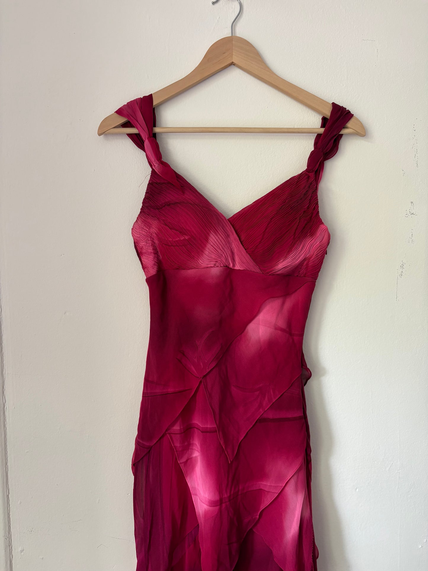 Sue Wong Silk Fairycore y2k magenta pink dress