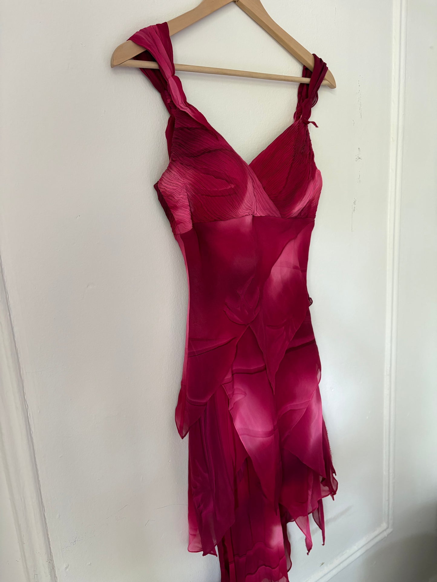 Sue Wong Silk Fairycore y2k magenta pink dress