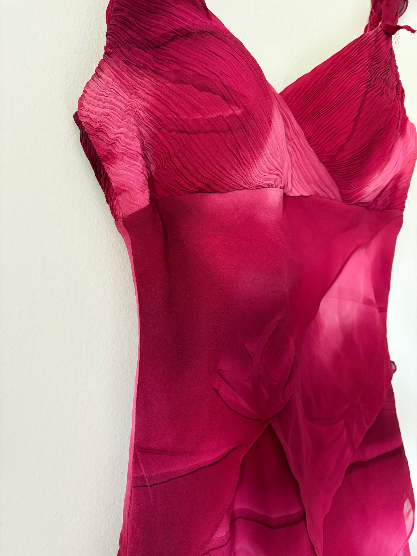 Sue Wong Silk Fairycore y2k magenta pink dress