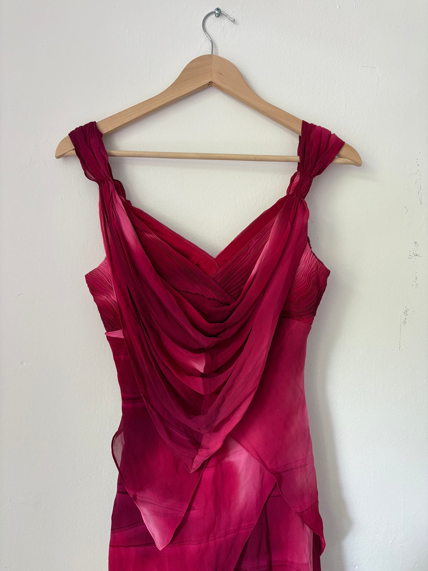 Sue Wong Silk Fairycore y2k magenta pink dress