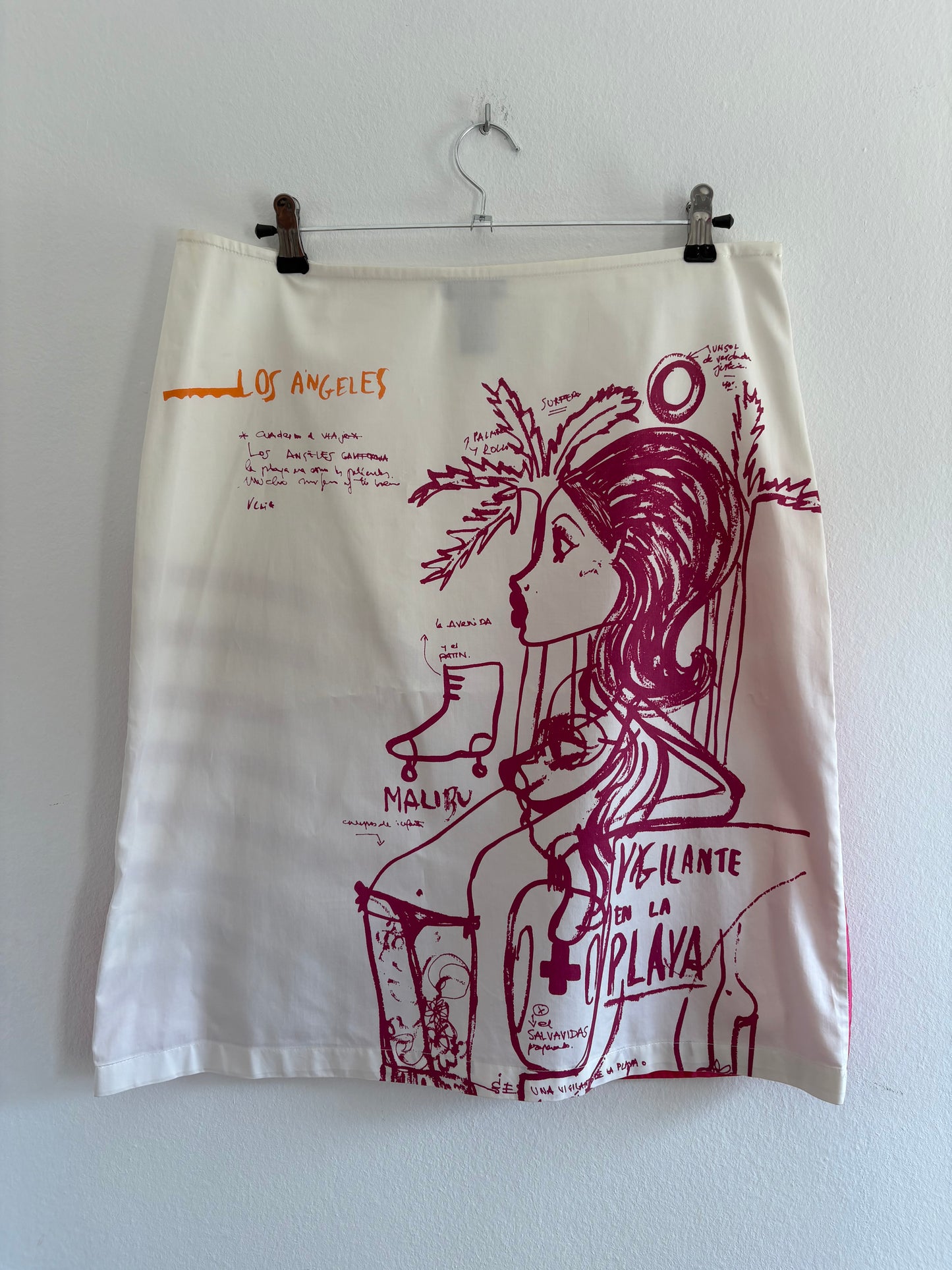Rare y2k Custo Barcelona 'Los Angeles' Themed Skirt
